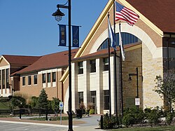 Montgomery Illinois Village Hall corner view